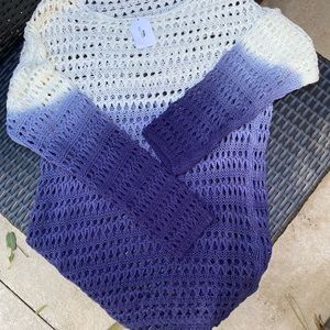 Open weave knit sweater
